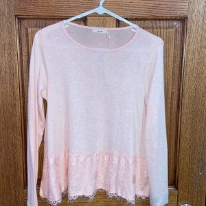 Light pink women’s lace blouse